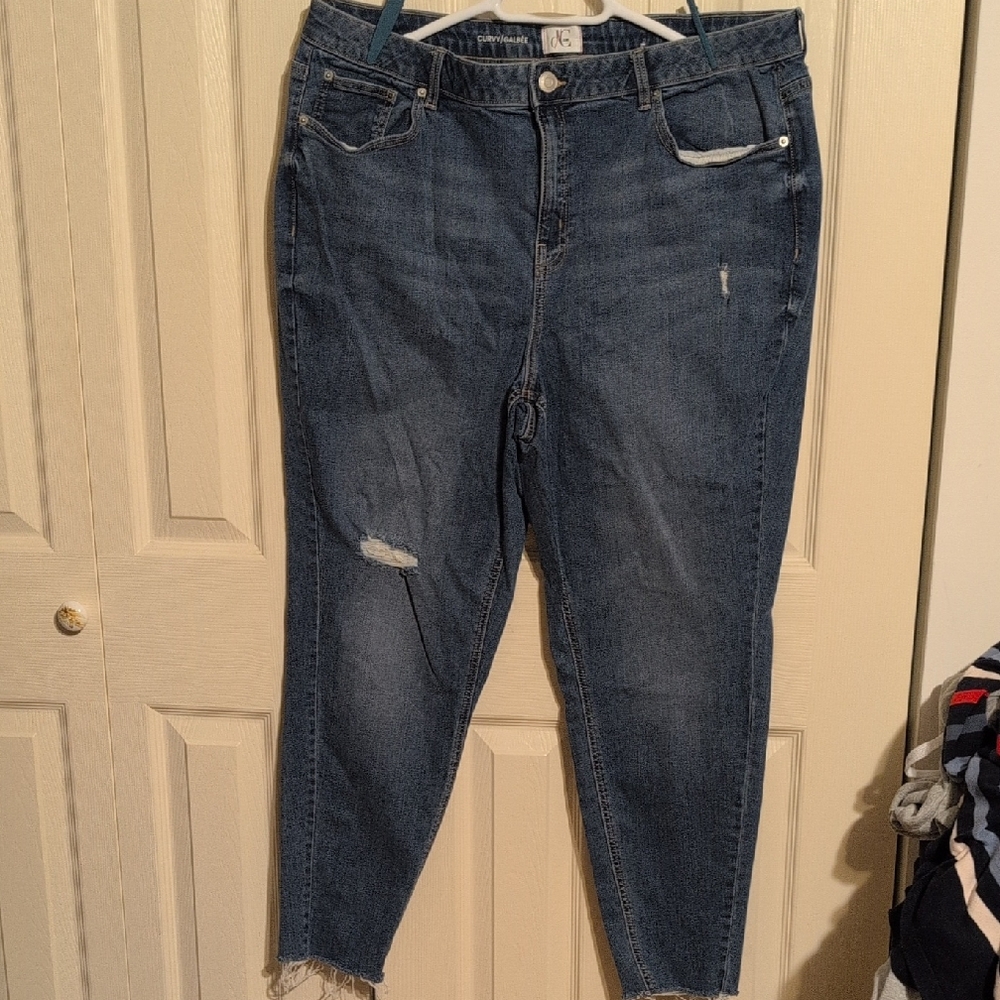Women's Blue Distressed Jeans
